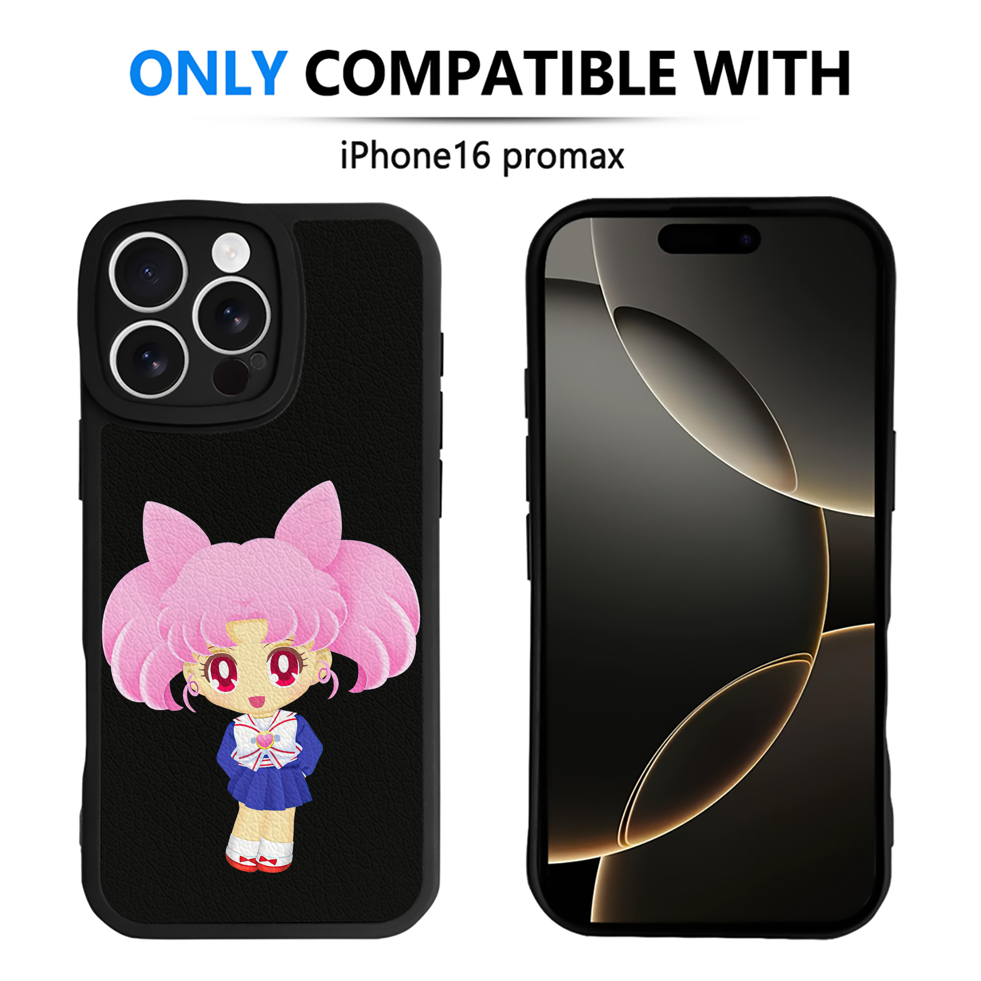 （画像用） 美少女戦士セーラームーン ちびうさ Sailor Moon Chibiusa Tsukino Usagi Small Lady Serenity 【iPhone 16シリーズ対応】シリコンスマホケース（レザー調） 材質：シリコン